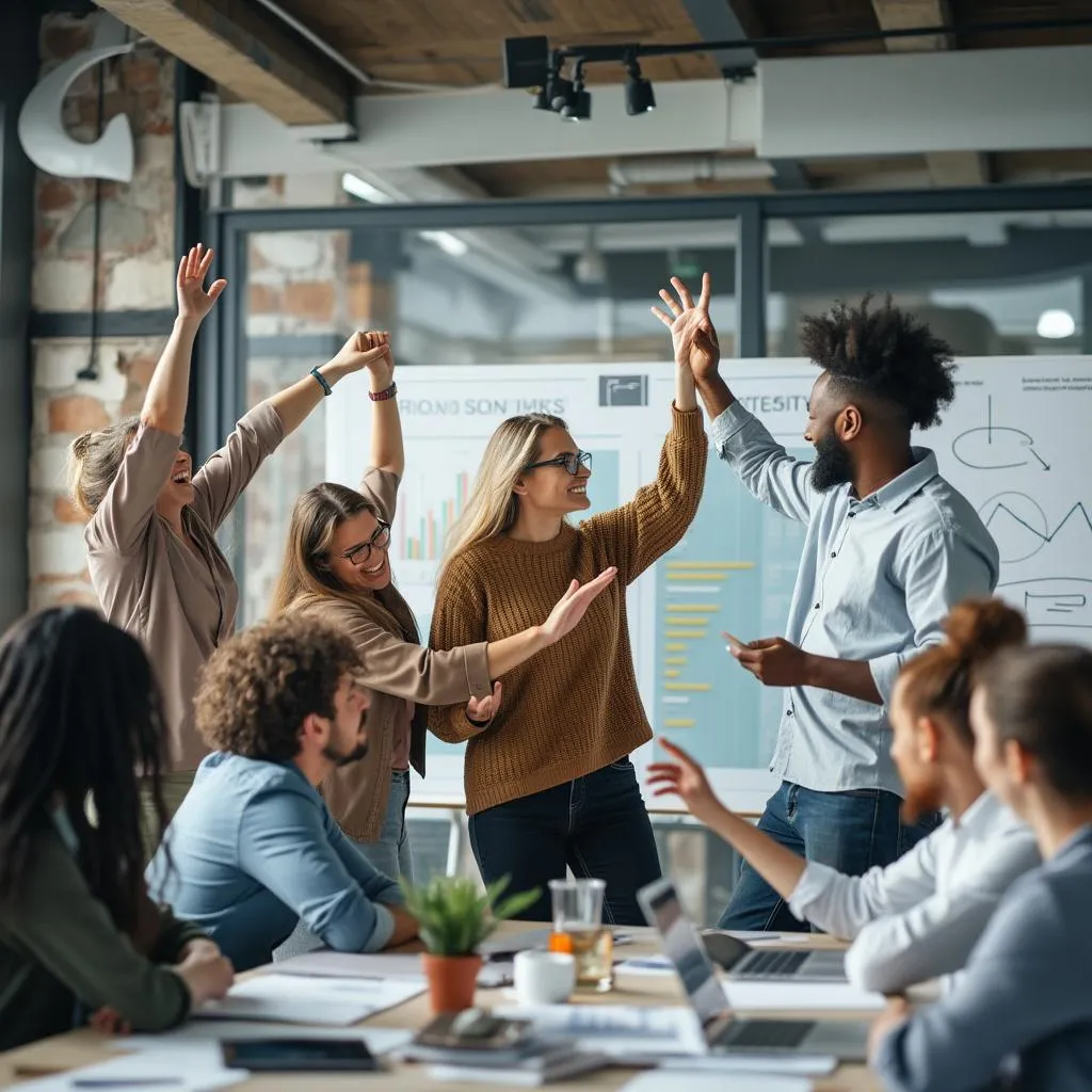 Équipe de TechInnov célébrant leur succès